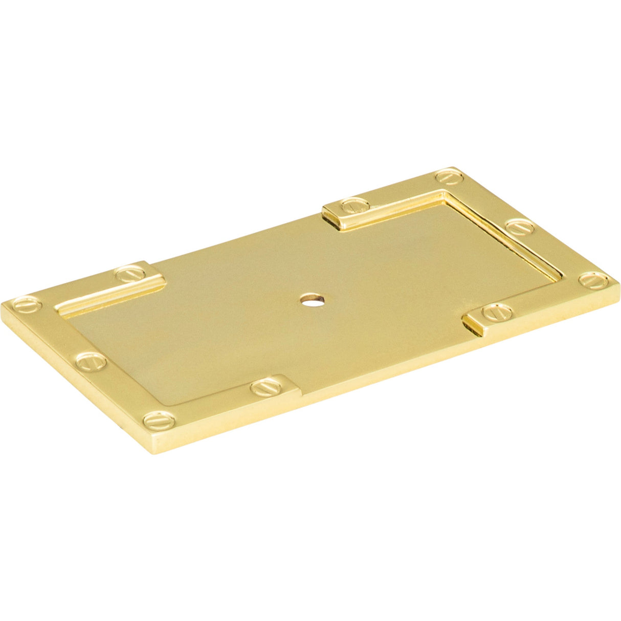 Atlas Homewares Campaign L-Bracket Backplate 3 11/16 Inch Polished Brass