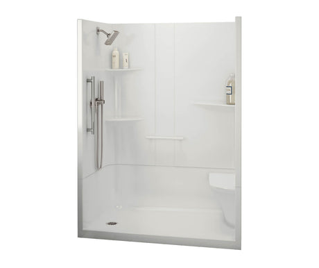 MAAX 107003-SRC-000-001 ALLIA SH-6034 Acrylic Alcove Center Drain Two-Piece Shower in White