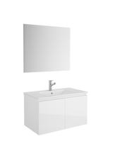 DAX Malibu Engineered Wood and Porcelain Onix Basin with the Single Vanity Cabinet, 28", White DAX-MAL012811-ONX