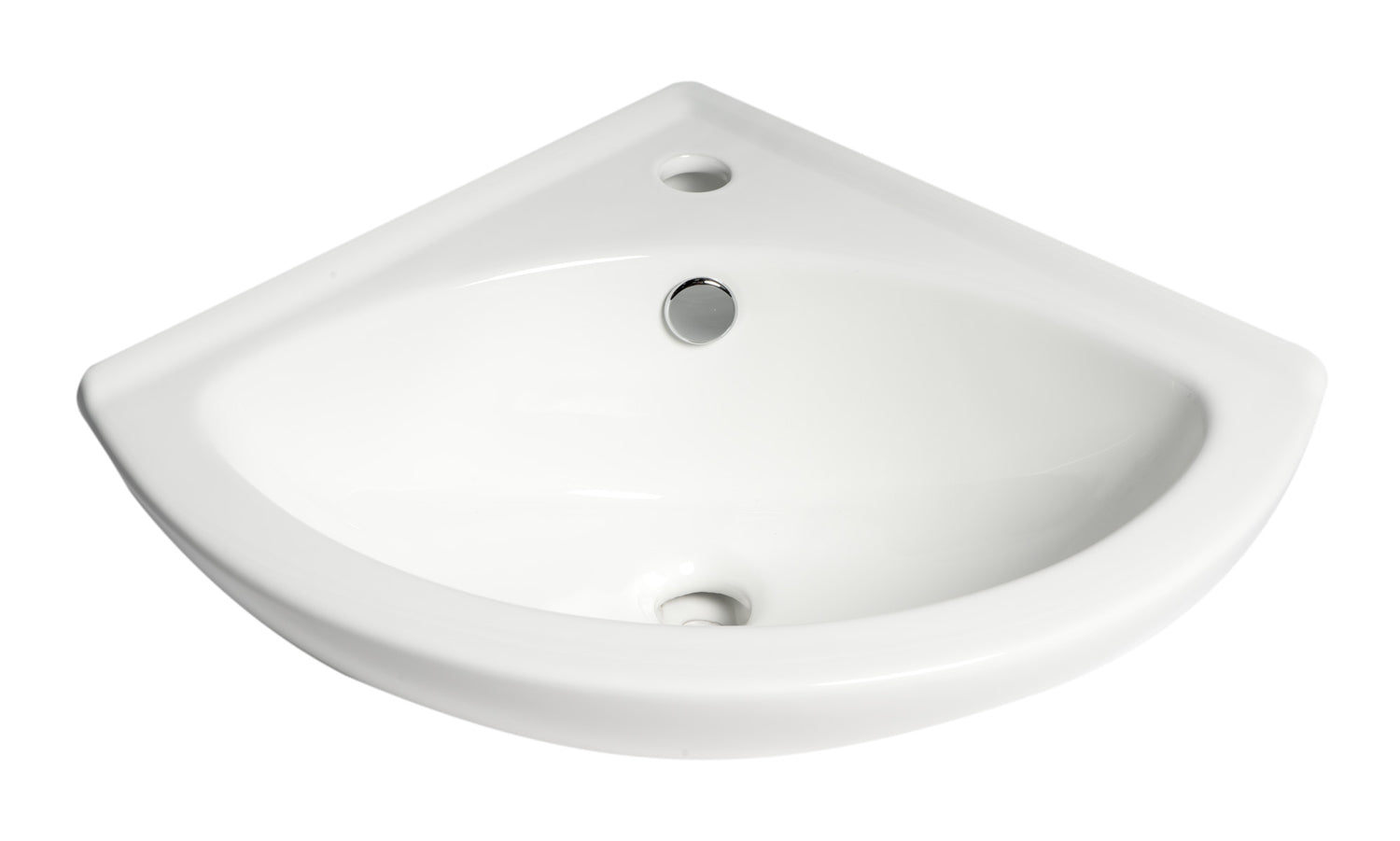 ALFI brand ABC120 White 22" Corner Wall Mounted Ceramic Sink with Faucet Hole
