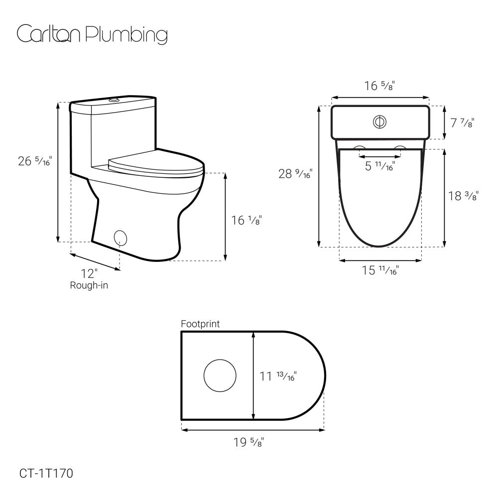 Clichy One-Piece Elongated Toilet Dual-Flush 1.1/1.6 gpf