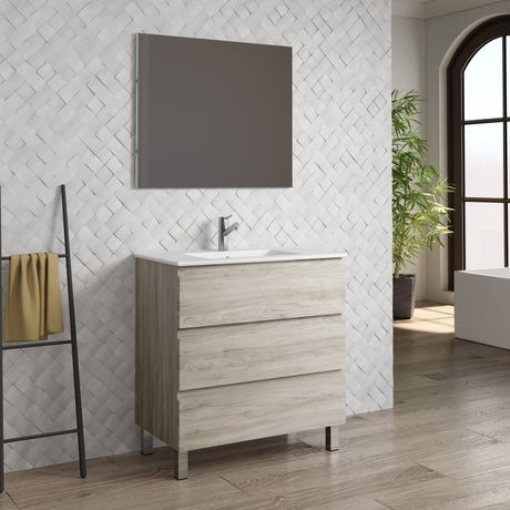 DAX Costa Engineered Wood Single Vanity Cabinet, 36", Pine DAX-COS013612