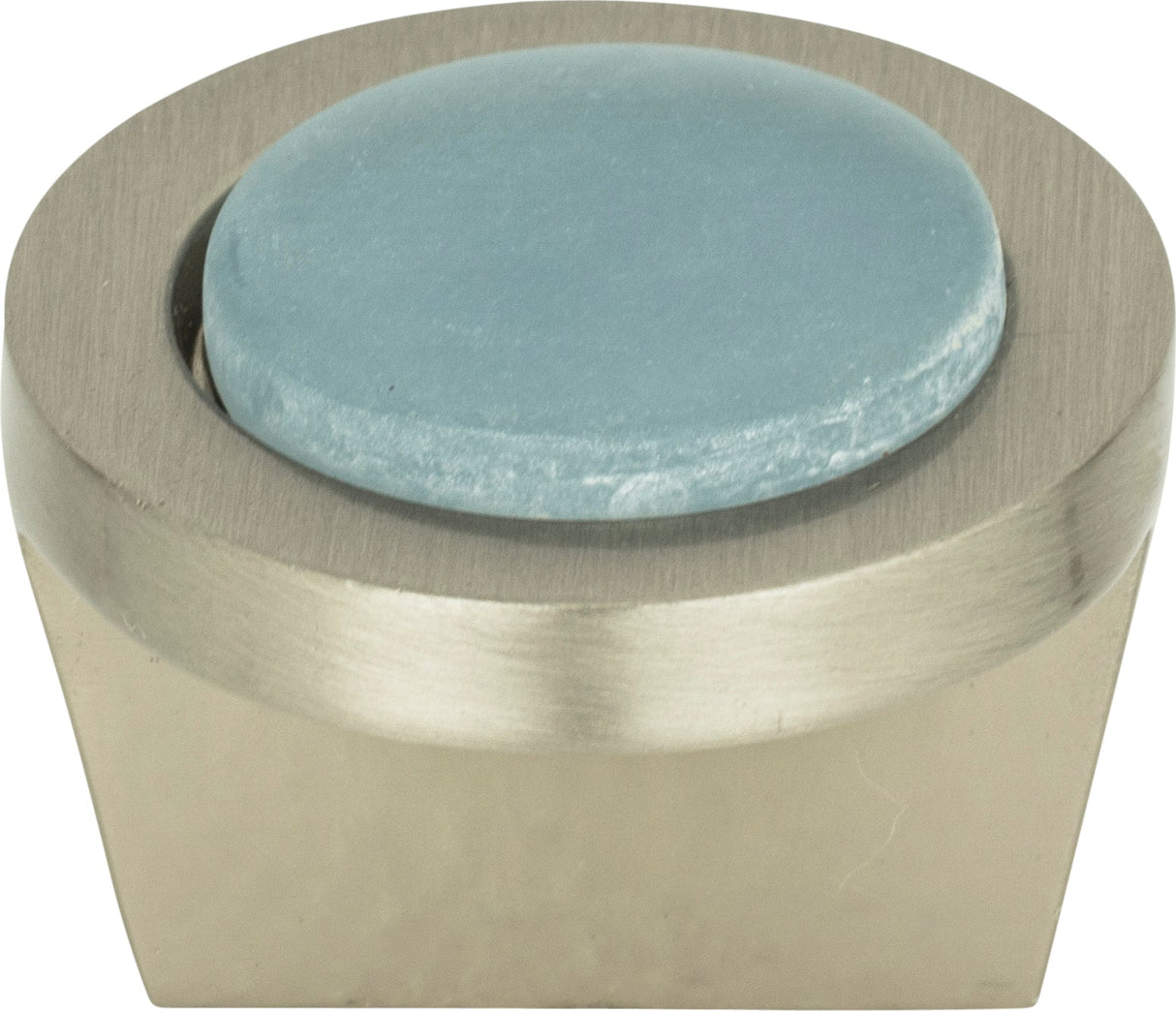 Atlas Homewares Spa Blue Round Knob 1 1/4 Inch Brushed Nickel