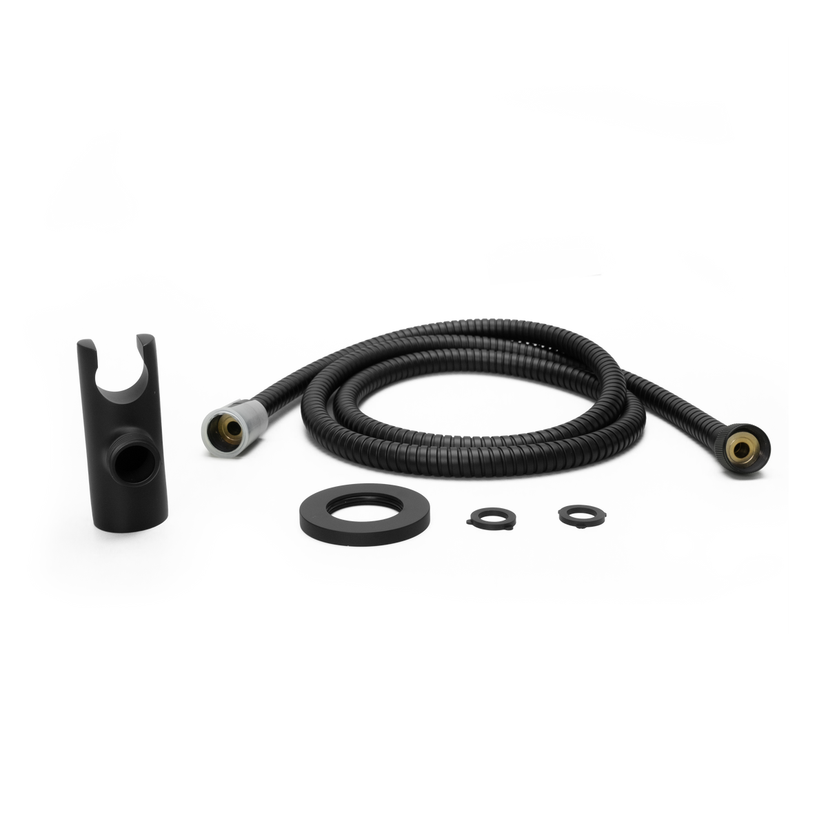 Modern Round 2-Piece Handheld Shower Kit with 60 in. Hose in Matte Black