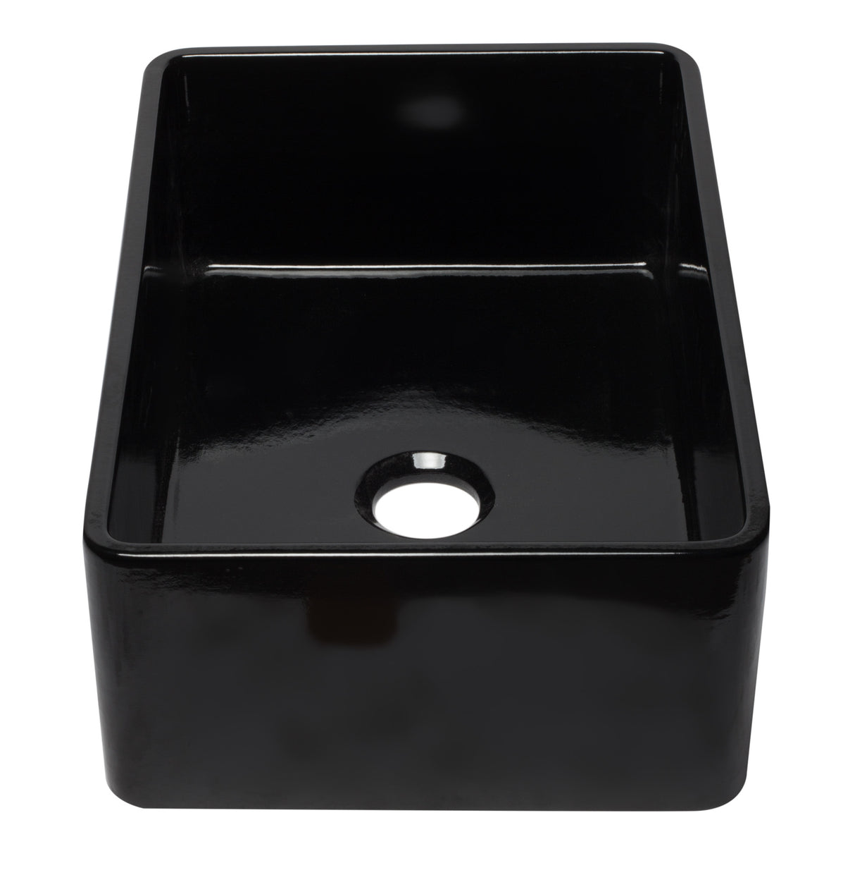 ALFI brand AB3020SB-BG 30 inch Black Reversible Single Fireclay Farmhouse Kitchen Sink