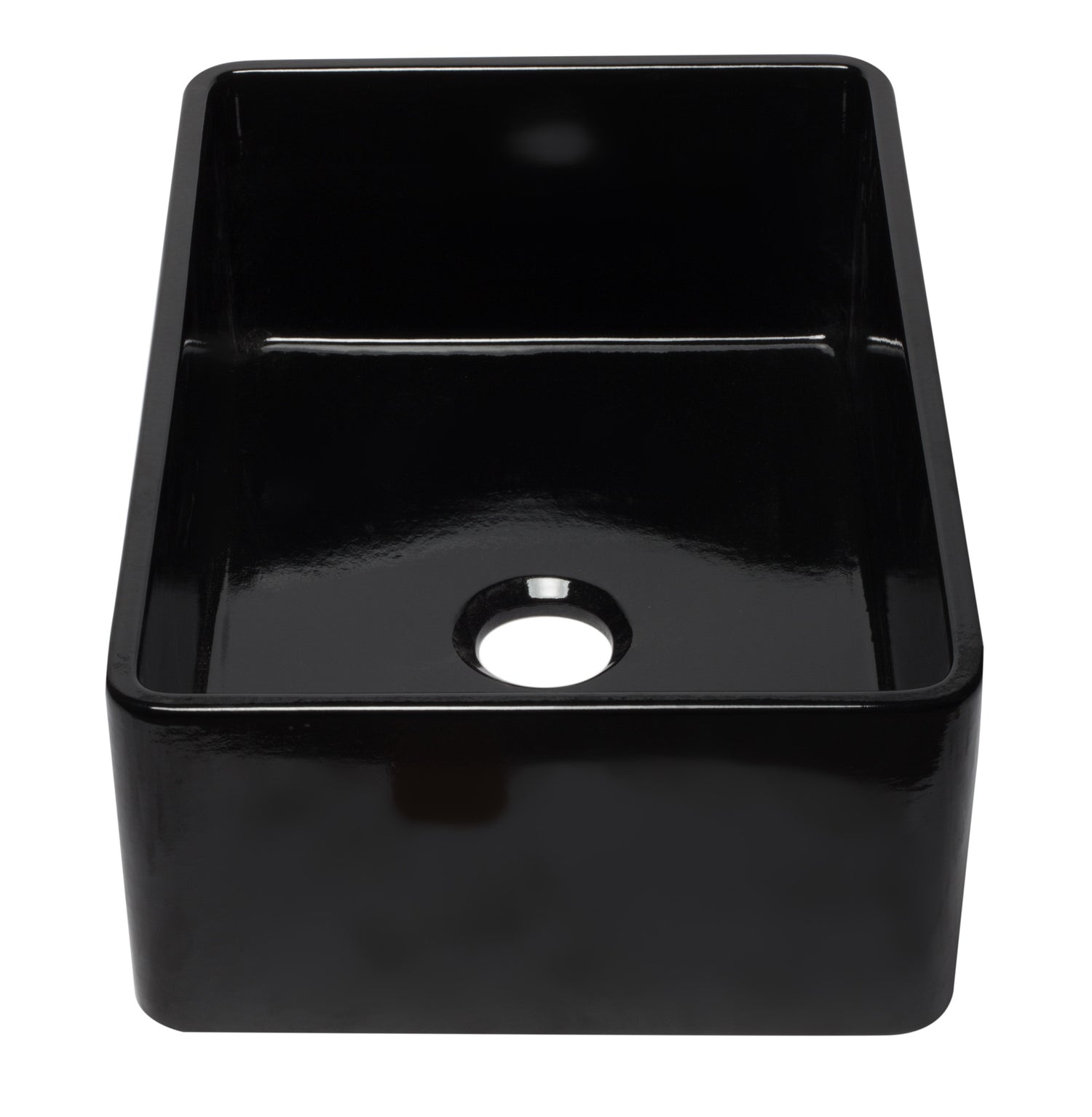 ALFI brand AB3020SB-BG 30 inch Black Reversible Single Fireclay Farmhouse Kitchen Sink