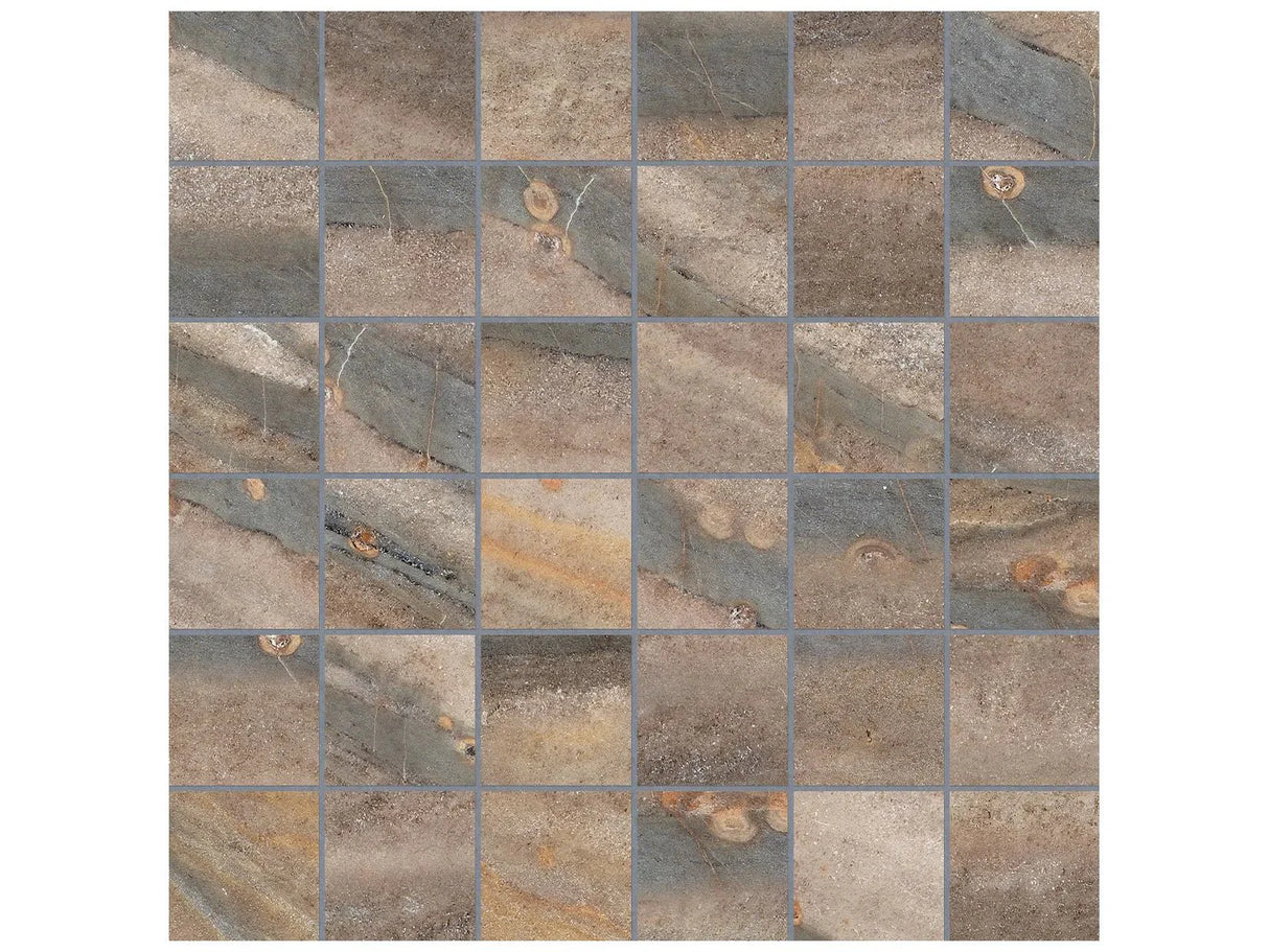 Anatolia Tile 2X2 Evolution Earth Matte 36 Piece Porcelain Mosaics. 1 Sheet = .96 Sq. Ft. 4501-0093-0 (69-209) Earth 2x2 - premium natural stone mosaic tile from Anatolia Tile, available at PoshHaus showroom in Keene, NH