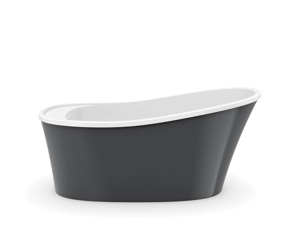 MAAX 106266-000-001-103 Ariosa 6032 Acrylic Freestanding End Drain Bathtub in White with Thunder Grey Skirt