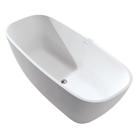 DAX Solid Surface Oval Freestanding Bathtub, Matte White BT-AB-B037