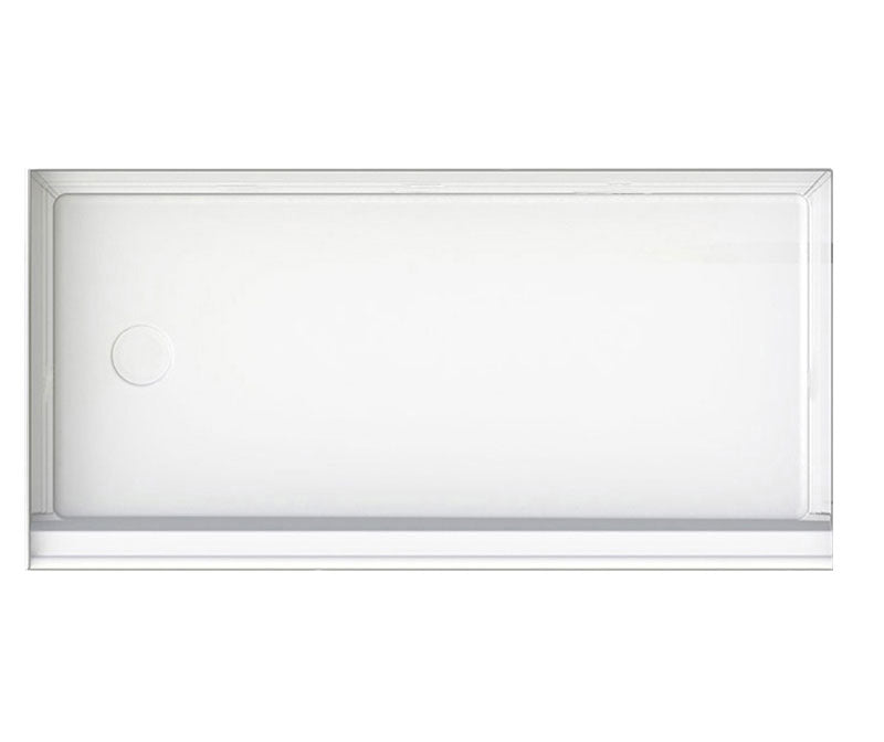 Swanstone VP6030CPANL/R Solid Surface Alcove Shower Pan with Left Hand Drain in White VP6030CPANL.010