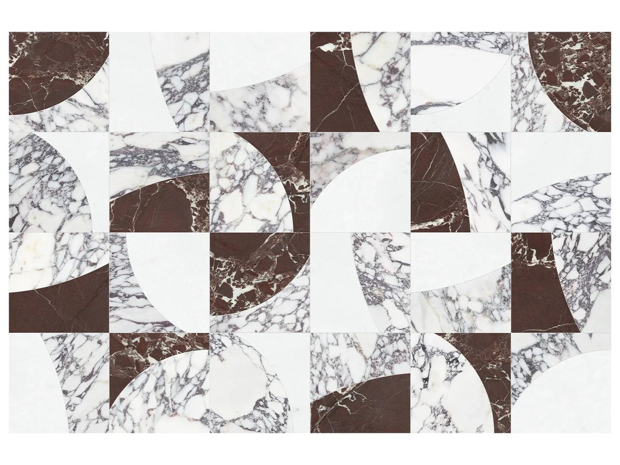 Anatolia Tile Utopio Eclypse Orchid Honed W/ Polished Accents Natural Stone Waterjet Mosaic 5001-0410-0 Eclypse Orchid - premium natural stone mosaic tile from Anatolia Tile, available at PoshHaus showroom in Keene, NH