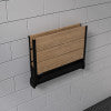 Black Matte 17" Wide Foldable Teak Shower Seat with Backrest