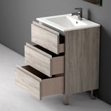 DAX Costa Engineered Wood and Vanity Cabinet with Porcelain Onix Basin, 24", Pine DAX-COS012412-ONX