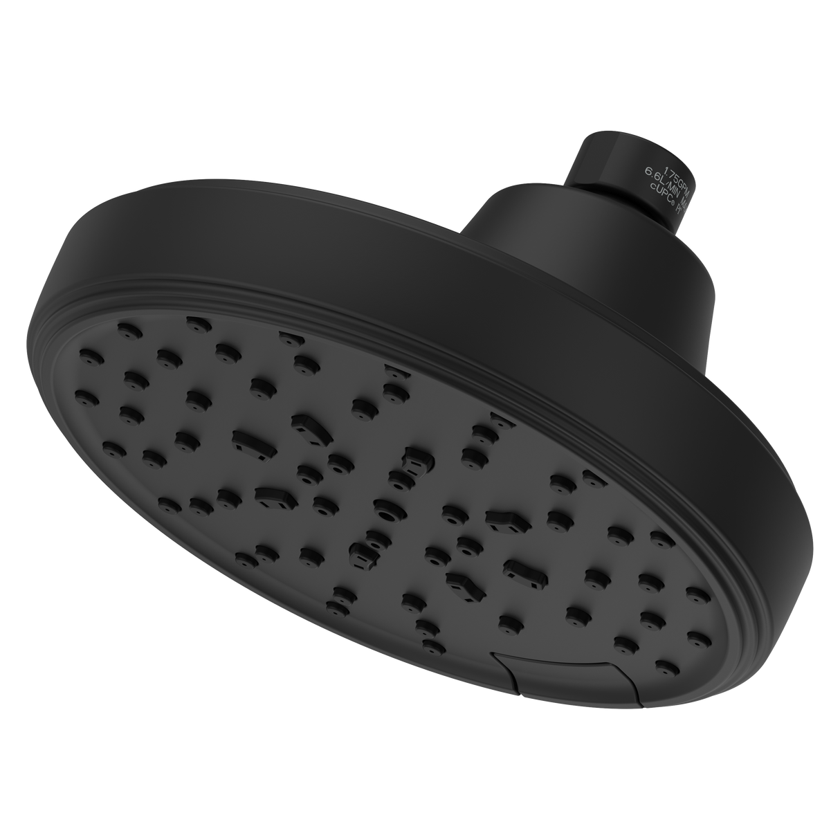 Transitional Round Universal Showerhead in Spot Defense Matte Black