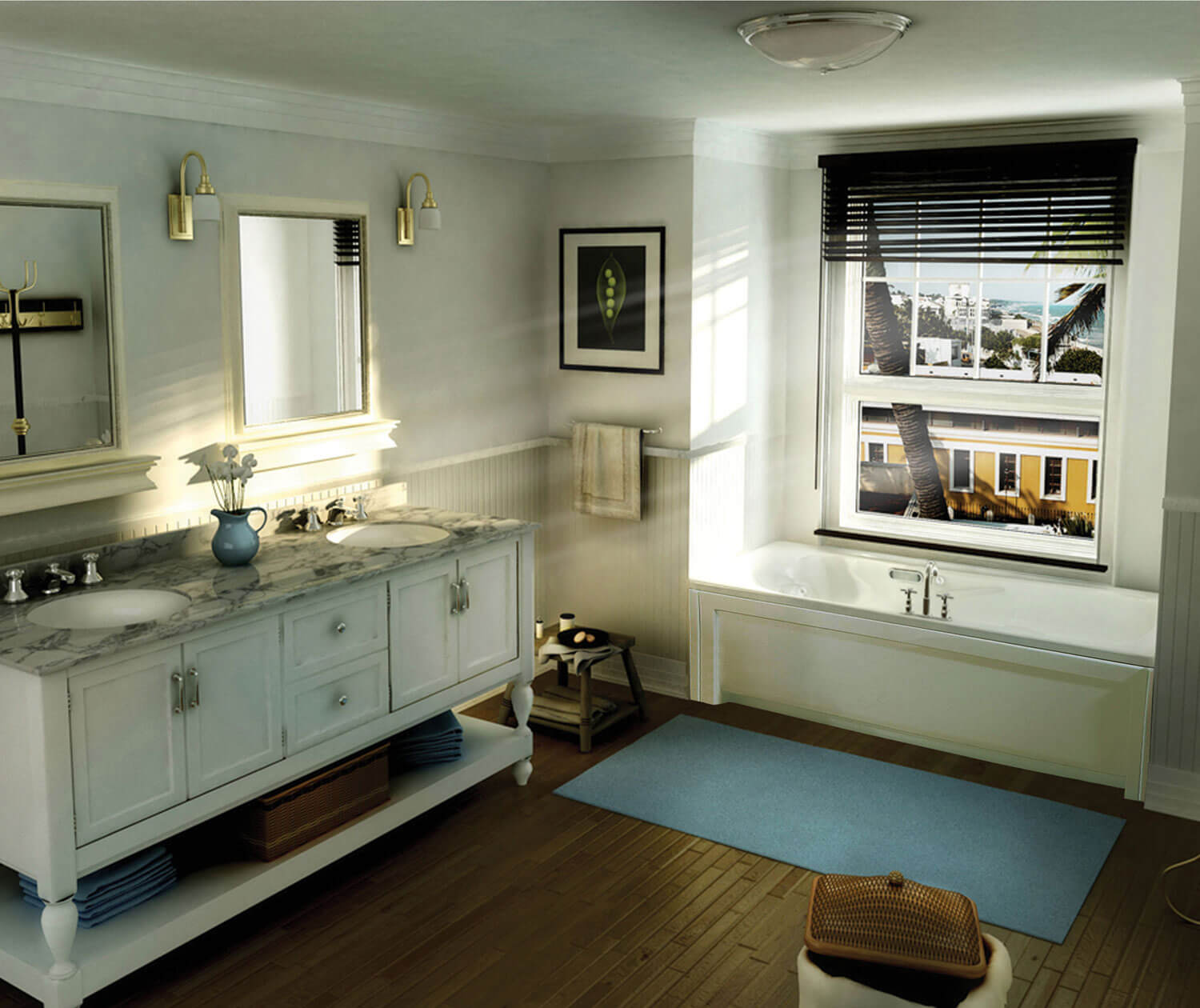 MAAX 101056-094-001 Topaz 6636 Acrylic Alcove End Drain Combined Hydromax & Aerofeel Bathtub in White