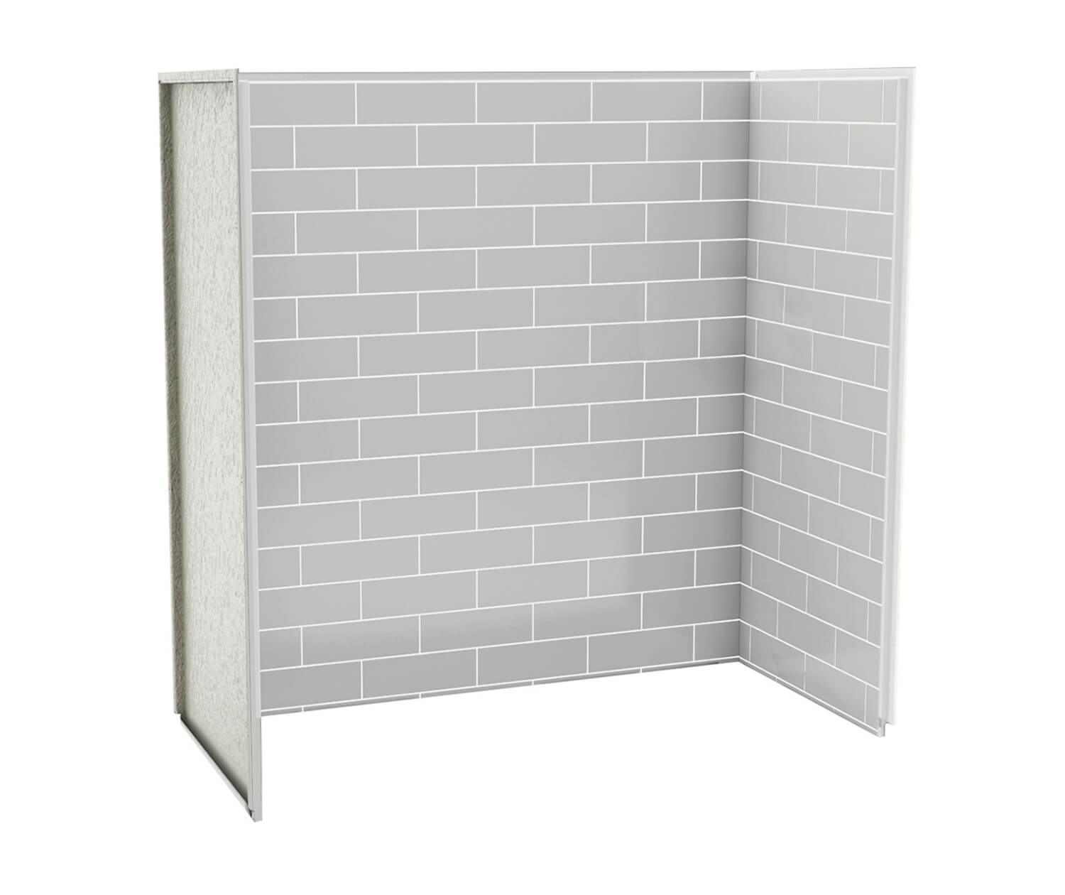 MAAX 103408-301-500 Utile 6032 Composite Direct-to-Stud Three-Piece Tub Wall Kit in Metro Soft Grey
