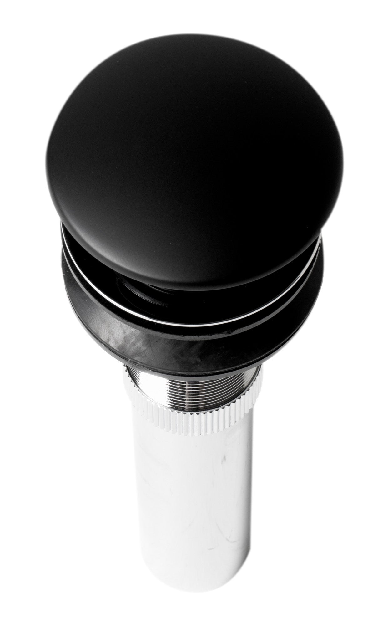 Black Matte Pop Up Drain with Overflow