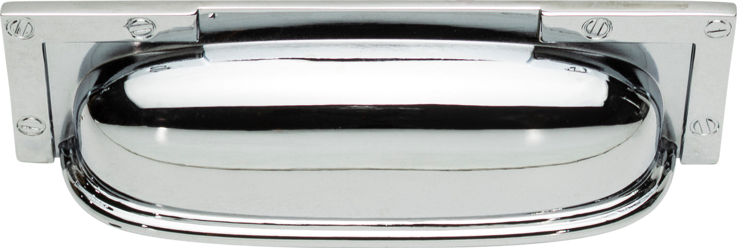 Atlas Homewares Campaign L-Bracket Cup Pull 3 3/4 Inch (c-c) Polished Chrome