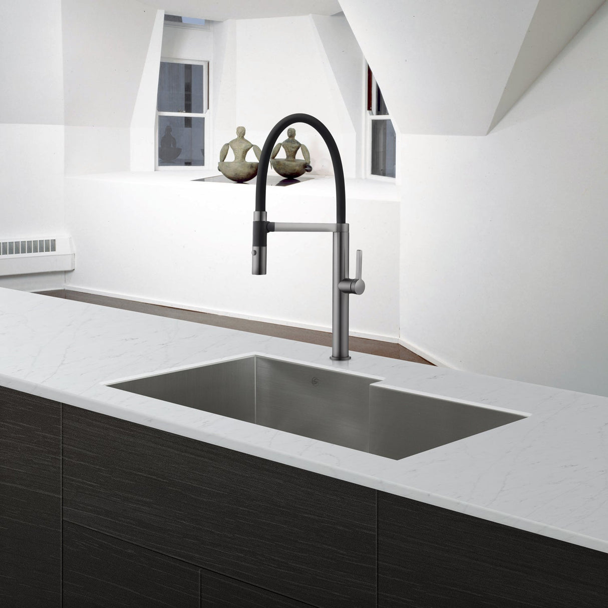 DAX Stainless Steel Handmade Single Bowl Undermount Kitchen Sink, Brushed Stainless Steel DAX-SQ-3420F