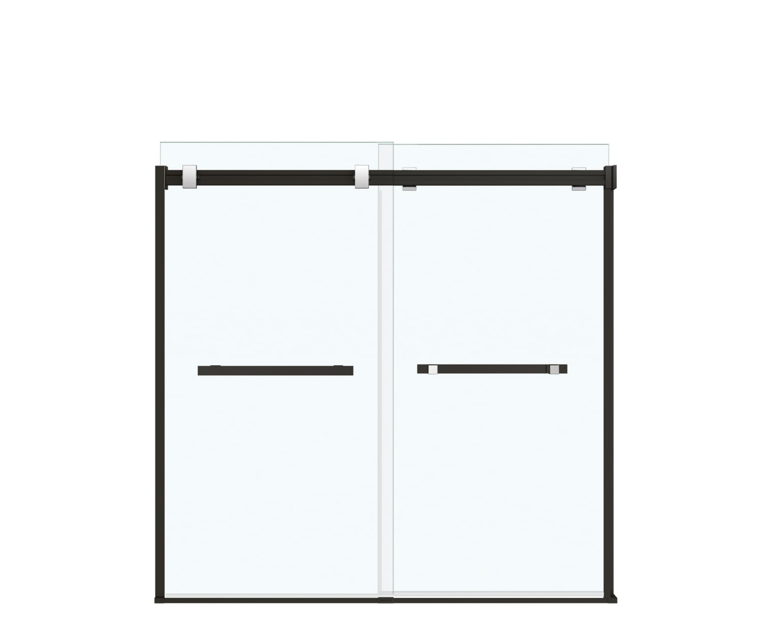 MAAX 136270-900-360-000 Duel 56-59 x 55 ½ x 59 in. 8 mm Bypass Tub Door for Alcove Installation with Clear glass in Matte Black & Chrome