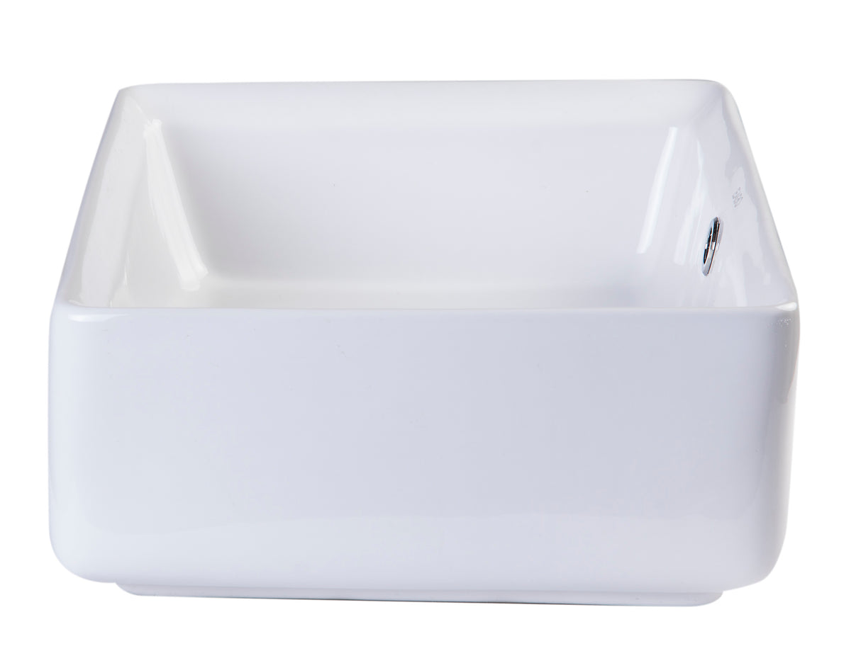 EAGO BA131 20" RECTANGULAR CERAMIC ABOVE MOUNT BASIN VESSEL SINK