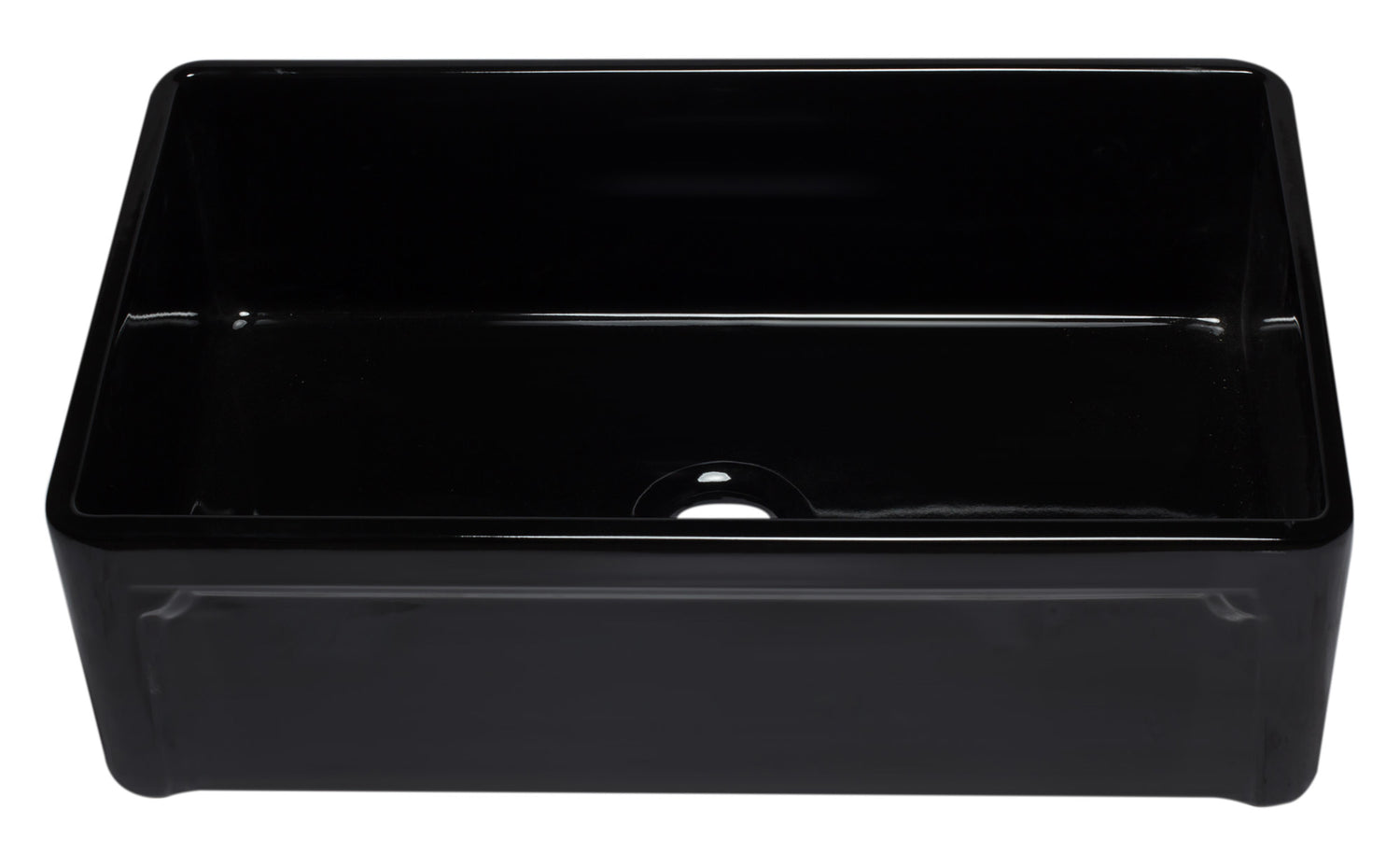 ALFI brand AB3320SB-BG 33 inch Black Reversible Single Fireclay Farmhouse Kitchen Sink