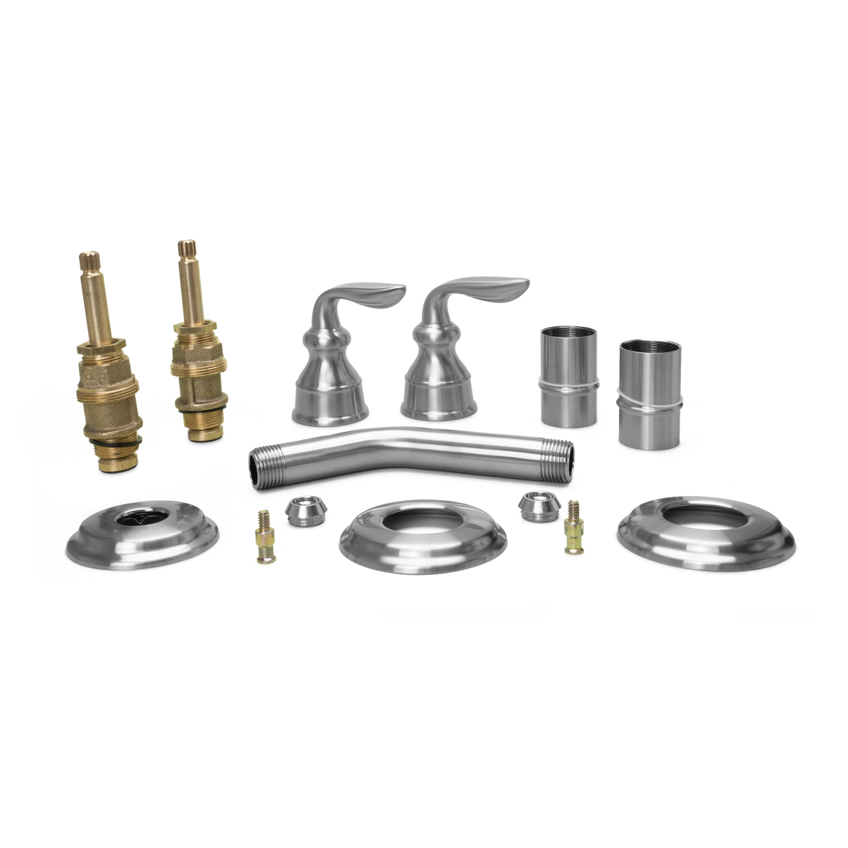 Avalon 3-Handle Tub & Shower Faucet with Metal Lever Handles in Brushed Nickel
