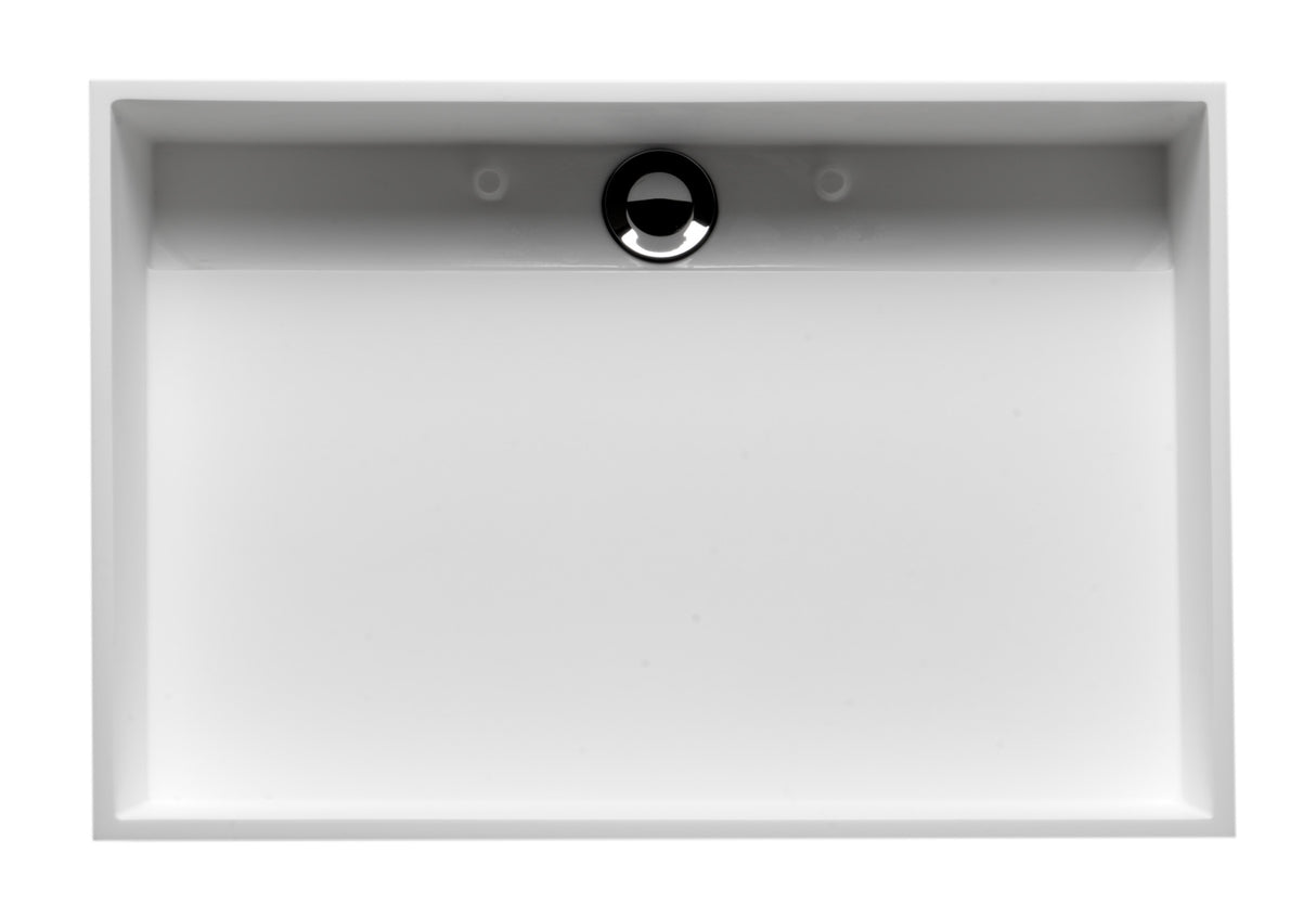 20" x 14" White Matte Solid Surface Resin Sink