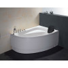 EAGO AM161-L 5' Single Person Corner White Acrylic Whirlpool Bath Tub - Drain on Left