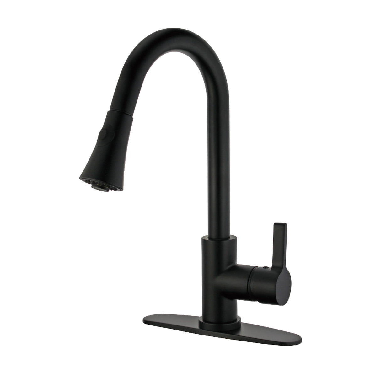 Gourmetier LS8720CTL Continental Single-Handle Pull-Down Kitchen Faucet, Matte Black