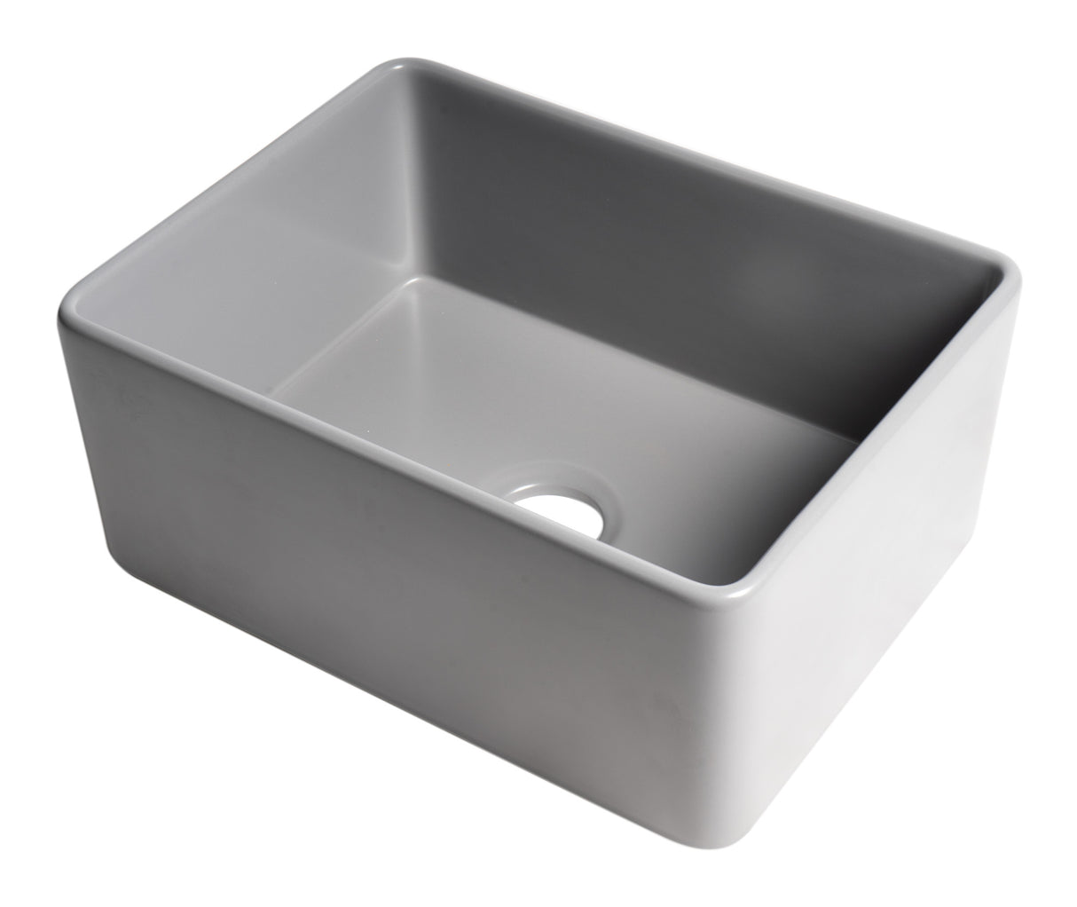 Gray Matte Smooth Apron 24" x 18" Single Bowl Fireclay Farm Sink