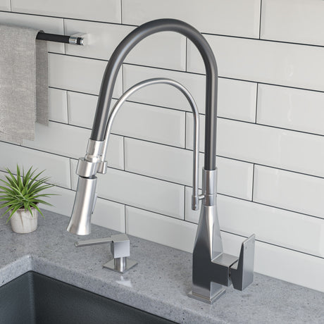 ALFI brand AB5007-BSS Modern Square Brushed Stainless Steel Soap Dispenser