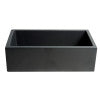 33" Black Matte Reversible Smooth / Fluted Single Bowl Fireclay Farm Sink