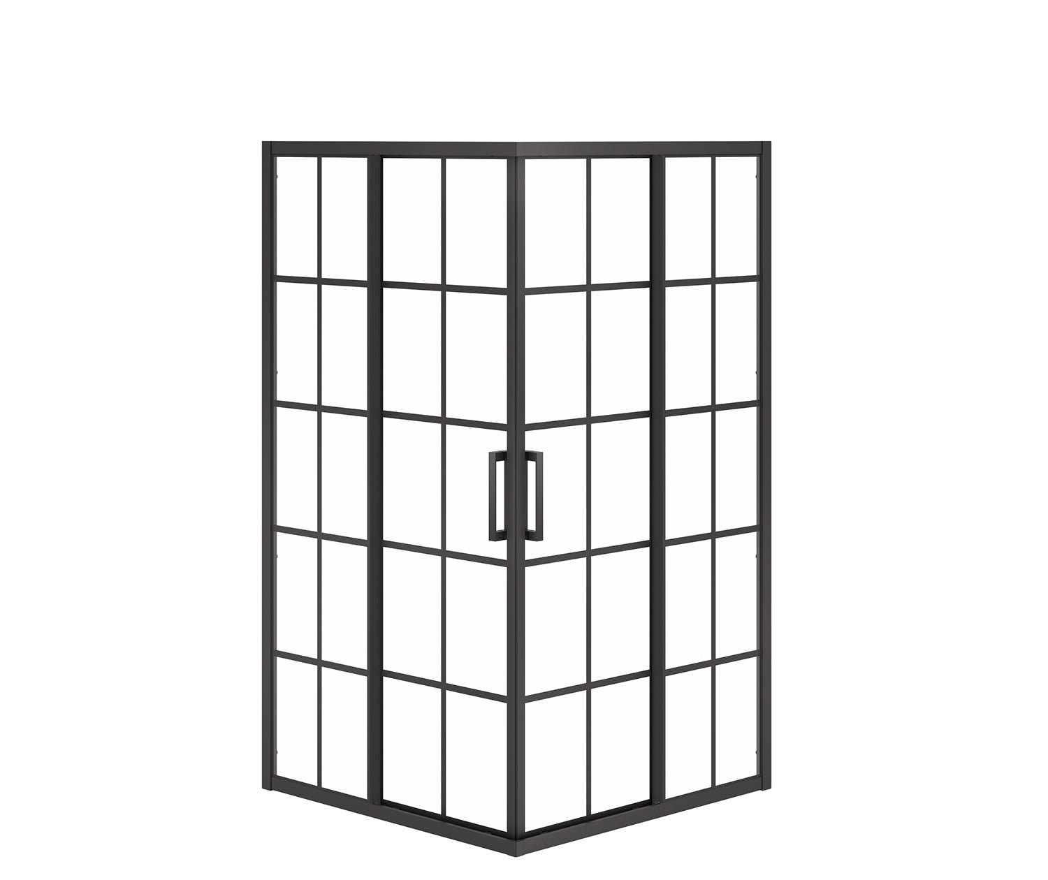 MAAX 137451-977-340-000 Radia Square 42 x 42 x 71 ½ in. 6 mm Sliding Shower Door for Corner Installation with French glass in Matte Black