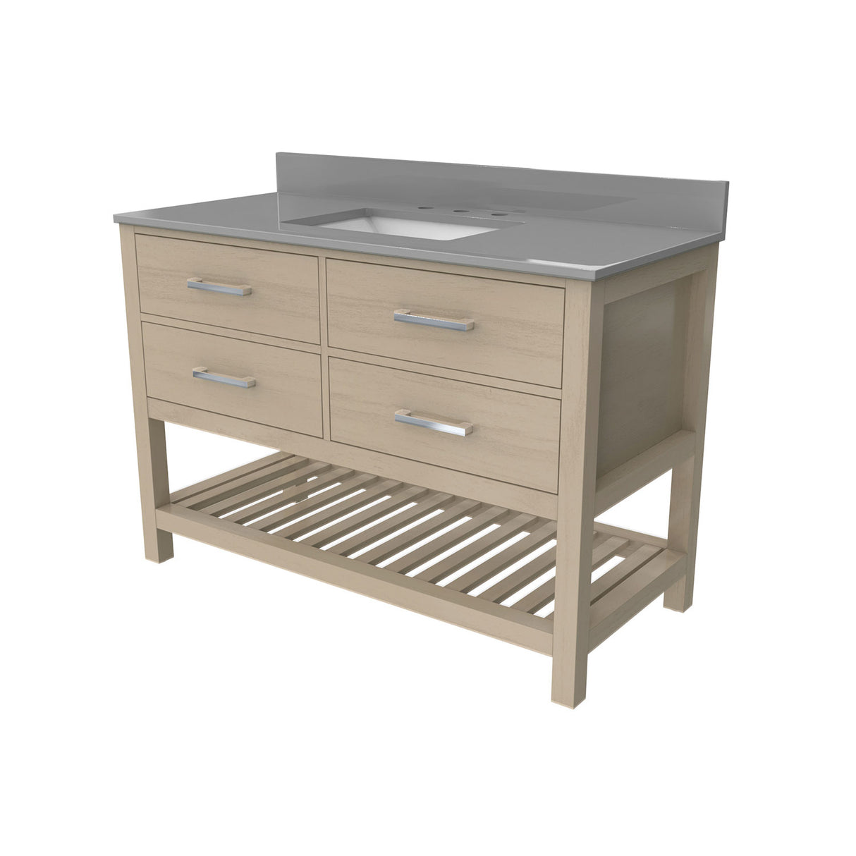 Valencia 48 Inch Oak Console Vanity with Rectangular Undermount Sink - Black