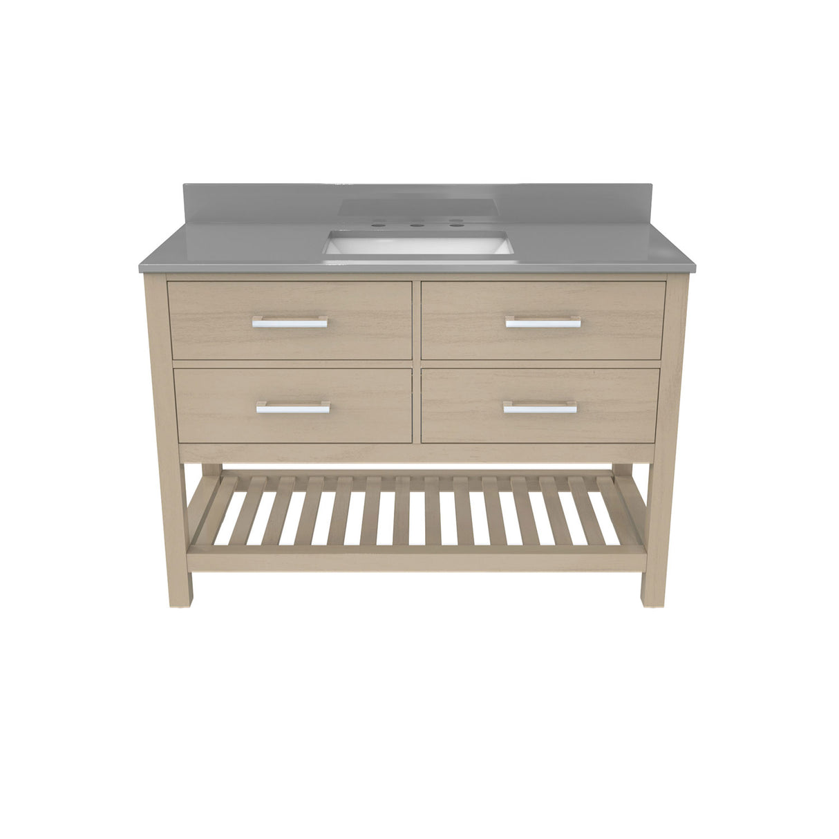 Valencia 48 Inch Oak Console Vanity with Rectangular Undermount Sink - Black