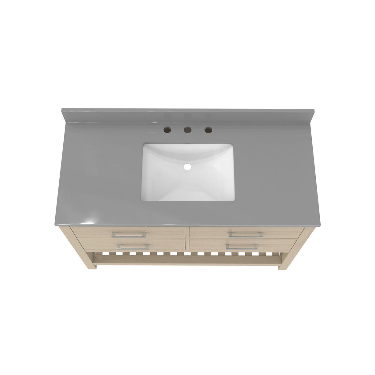 Valencia 48 Inch Oak Console Vanity with Rectangular Undermount Sink - Black