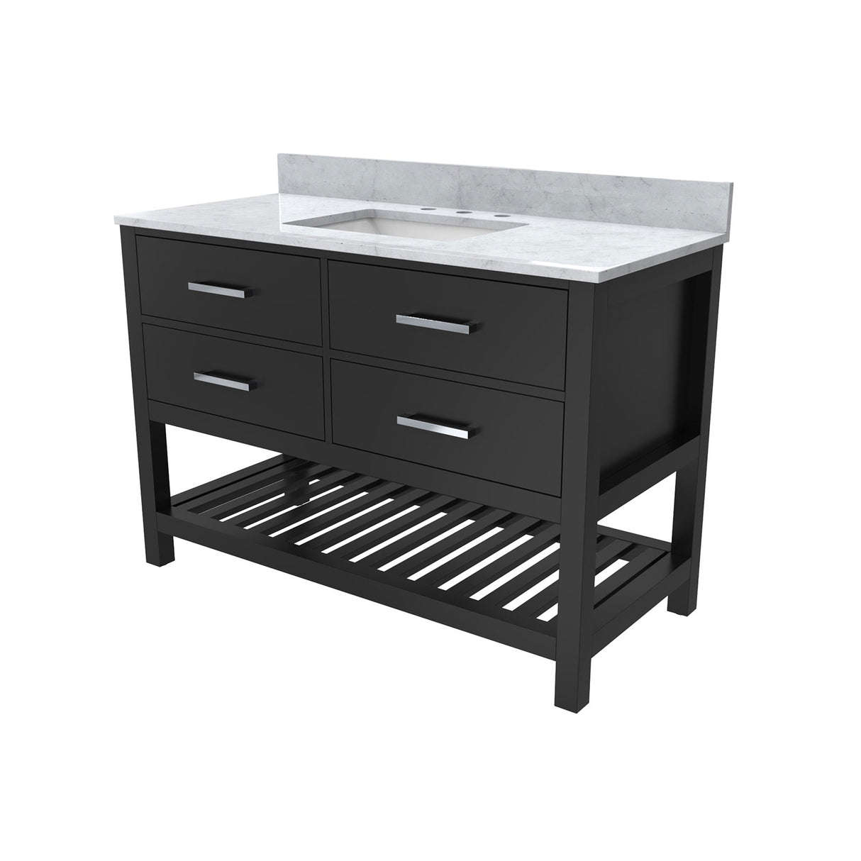 Valencia 48 Inch Oak Console Vanity with Rectangular Undermount Sink - Light Oak