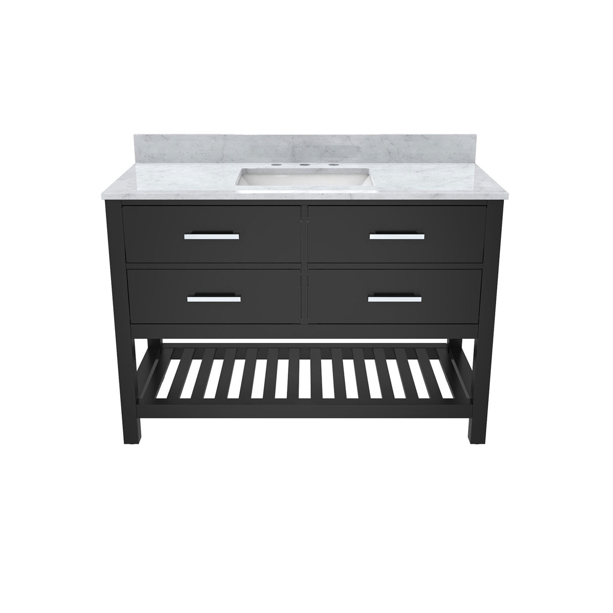 Valencia 48 Inch Oak Console Vanity with Rectangular Undermount Sink - Light Oak