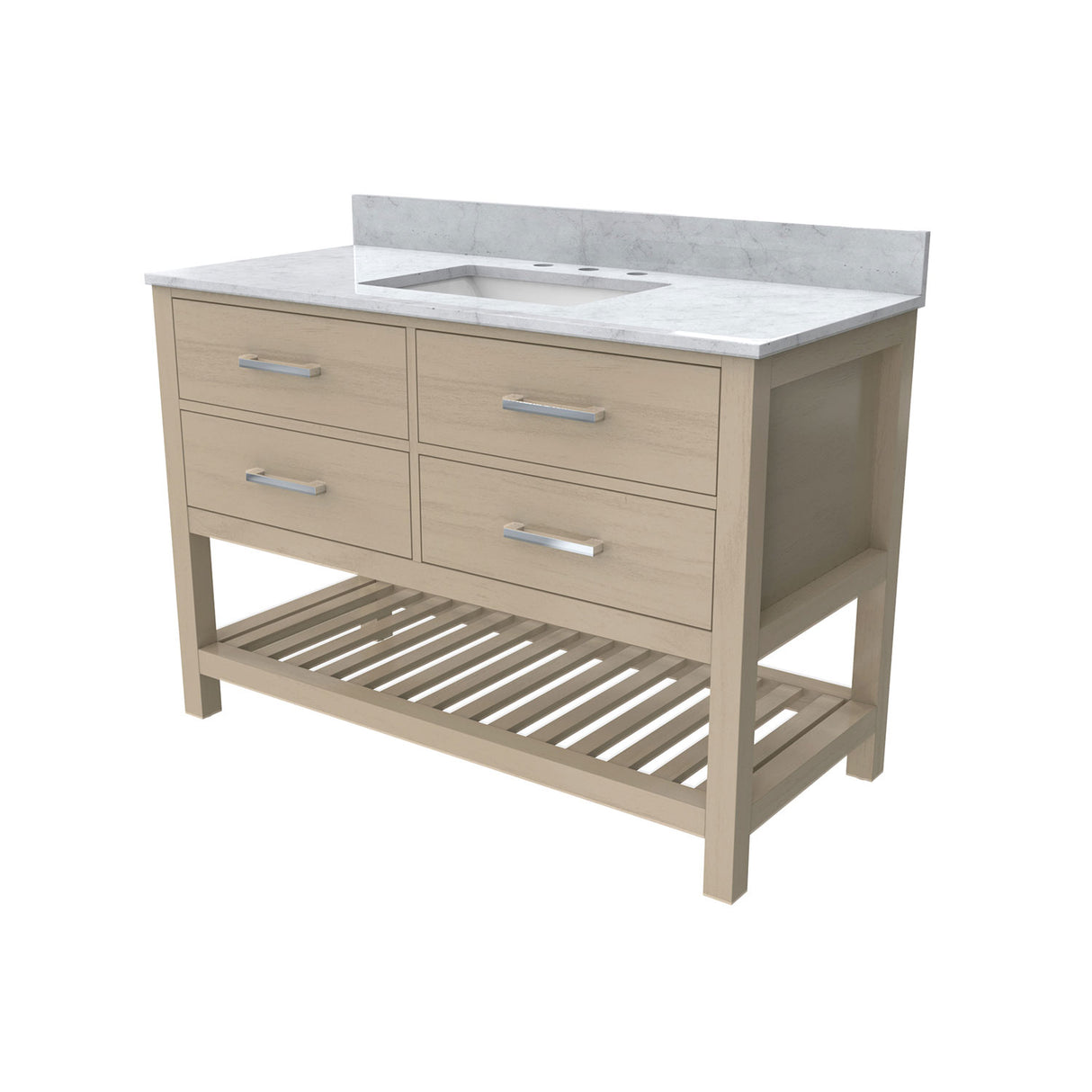 Valencia 48 Inch Oak Console Vanity with Rectangular Undermount Sink - Black