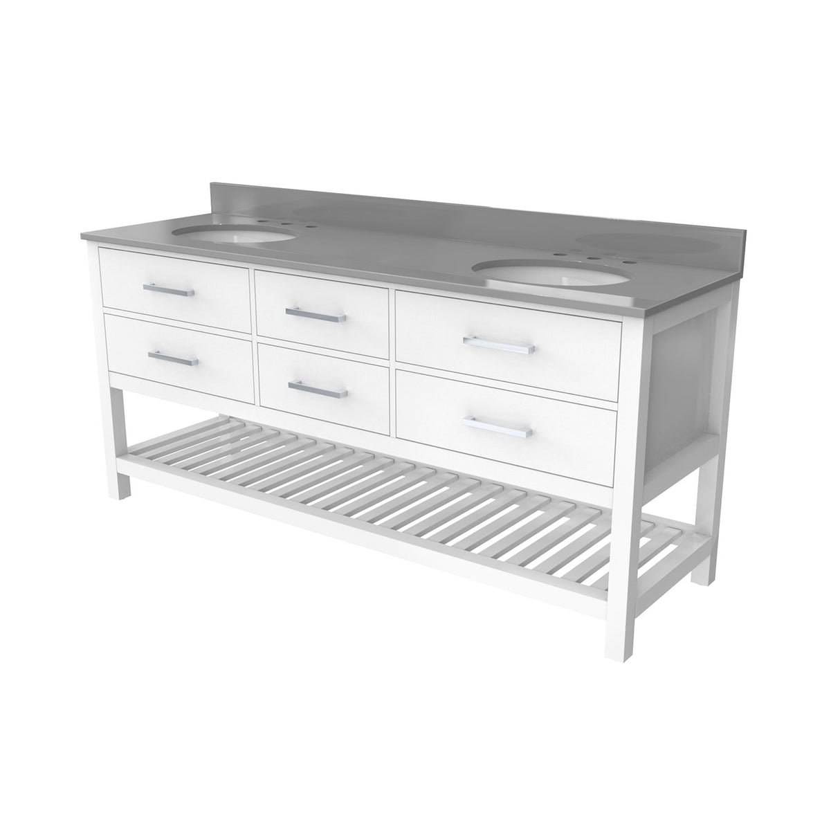 Valencia 72 Inch Oak Double Sink Bathroom Vanity - Black