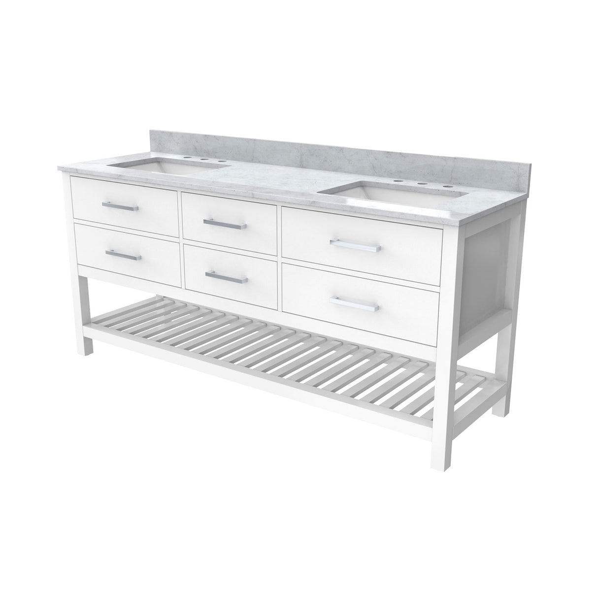 Valencia 72 Inch Oak Console Vanity with Rectangular Undermount Sinks - Black