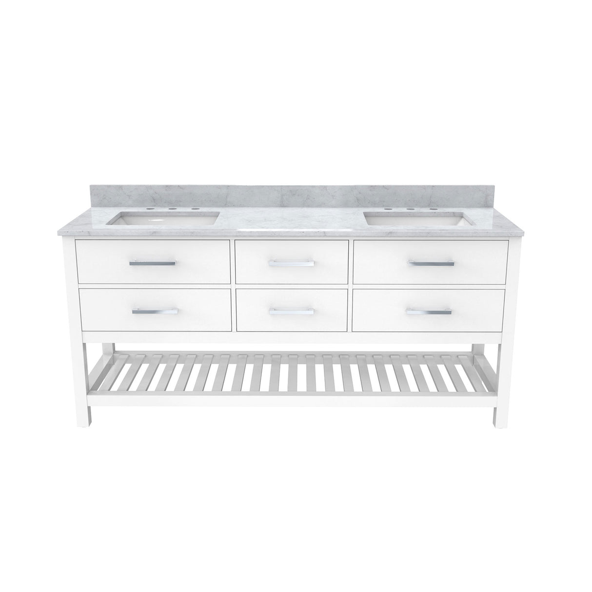 Valencia 72 Inch Oak Console Vanity with Rectangular Undermount Sinks - Black