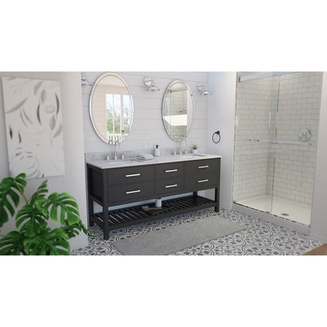 Valencia 72 Inch Oak Double Sink Bathroom Vanity - White