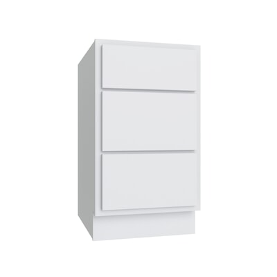 Essential White Drawer Base Cabinet - 15" W - Reduced Height