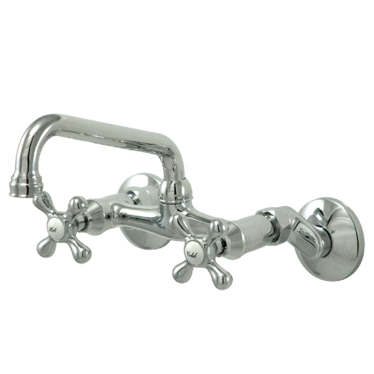Kingston Brass KS213C Kingston Two Handle Wall Mount Kitchen Faucet, Polished Chrome