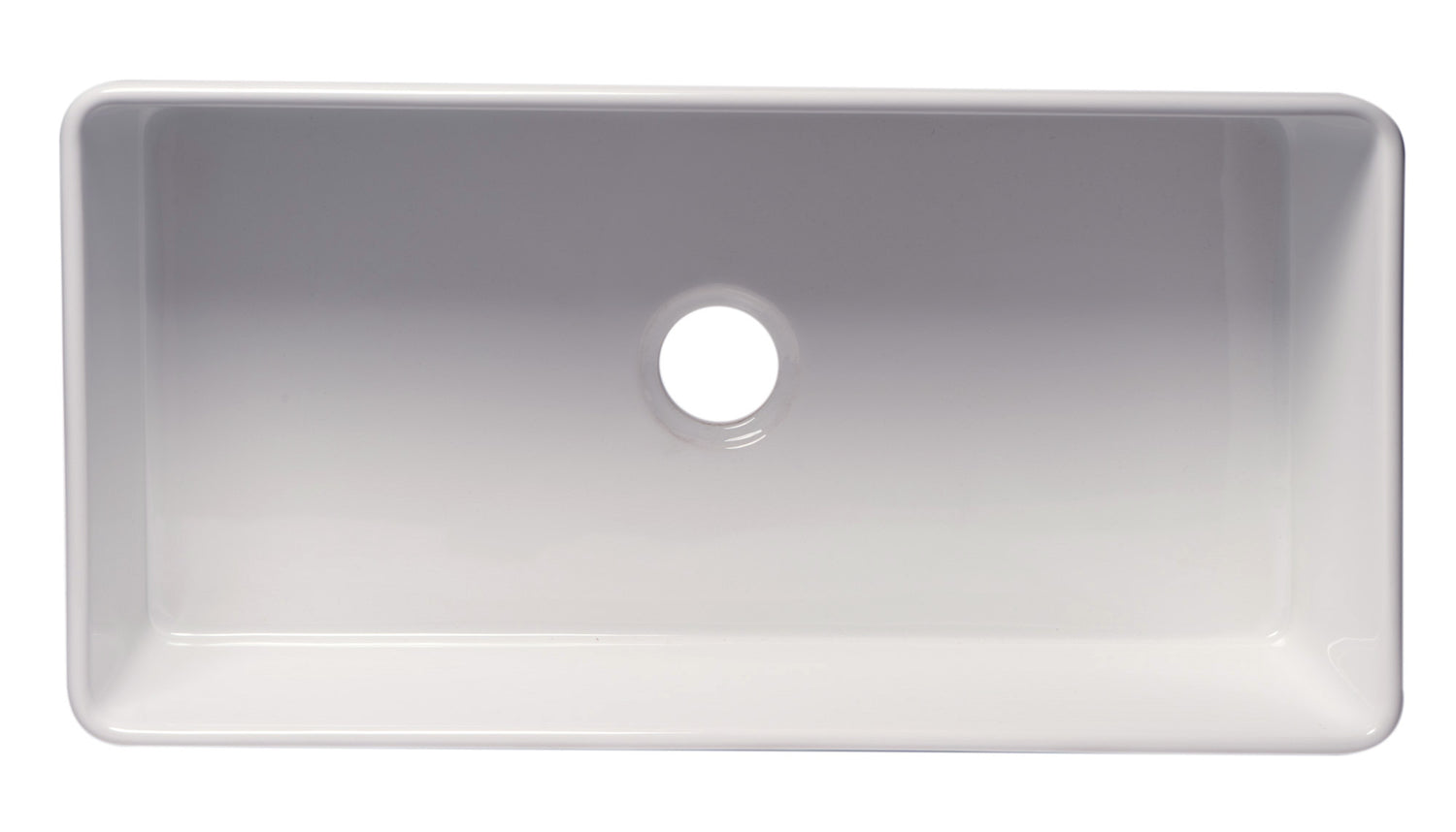 ALFI brand ABF3618 36" White Thin Wall Single Bowl Smooth Apron Fireclay Kitchen Farm Sink