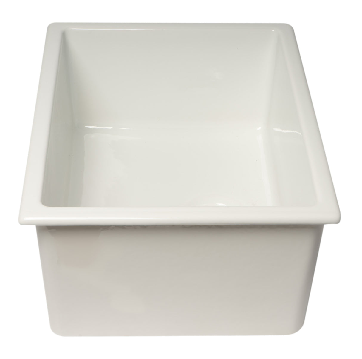 ALFI brand AB2418UD 24" White Undermount / Drop In Fireclay Kitchen Sink