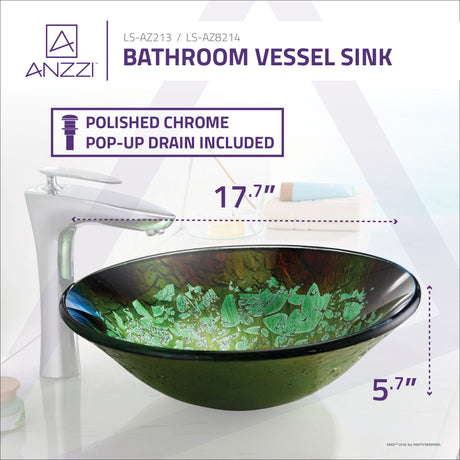 ANZZI LS-AZ213 Chrona Series Vessel Sink in Emerald Burst