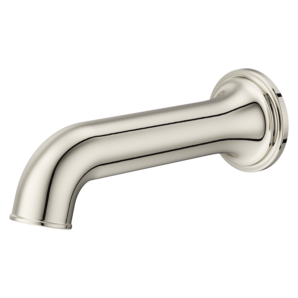 Round Non-Divertering Tub Spout in Polished Nickel